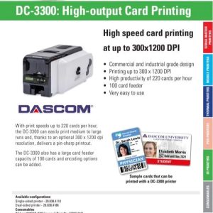 DASCOM DC3300 Dual Sided High Resolution 300X1200 PVC Card Printer - Image 3
