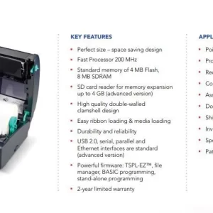 TSC TTP244CE Thermal Transfer Label Barcode Printer - Image 3